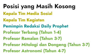 [LOWONGAN PEKERJAAN]

Masih dicari pengguna berdedikasi yang tertarik untuk mengisi posisi berikut! Tertarik? Langsung saja yuk bergabung di worldofpotter.id !