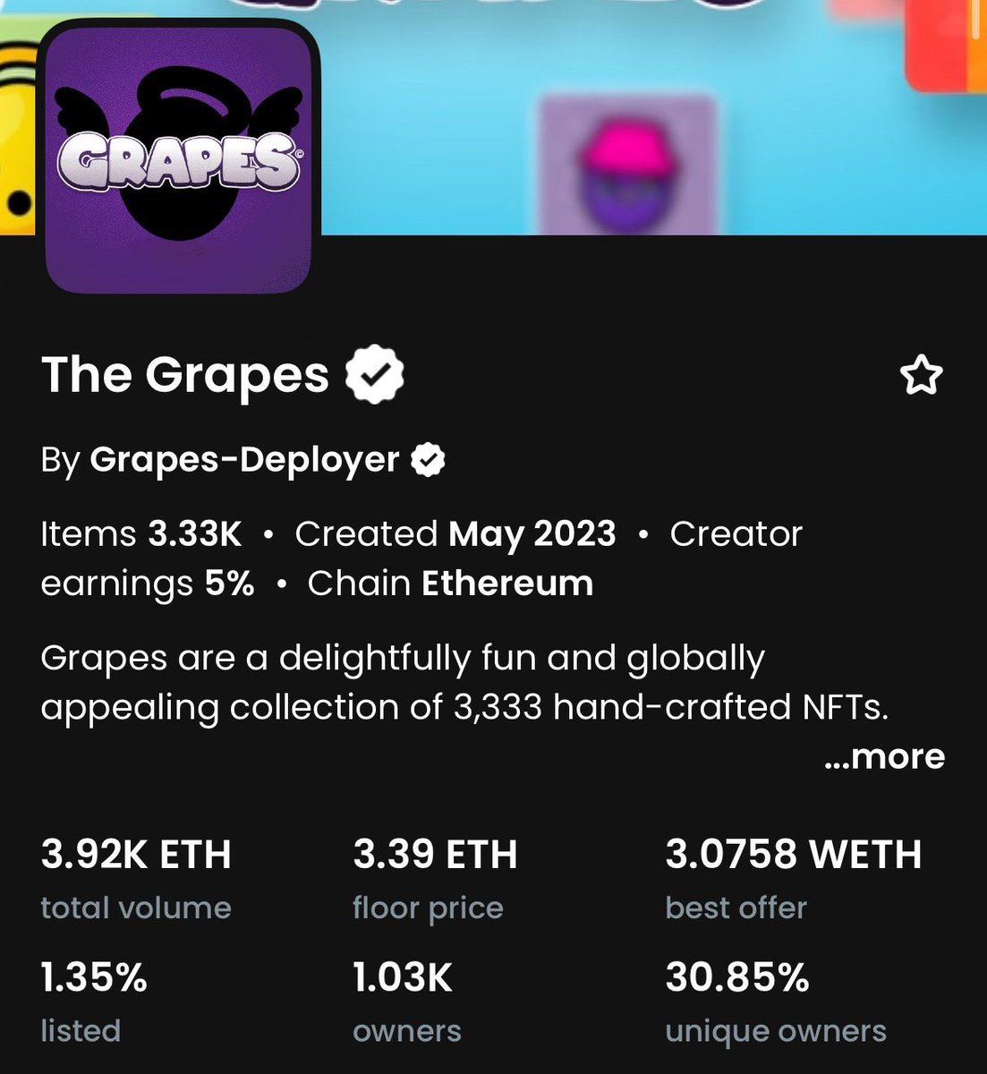Wow is it the bear market when a project mint initially .035 accomplishes 100x 

I bought in at 1.89E last week and almost up 2E. $Meme well spent. Thanks <a href="/Memeland/">Memeland ❤️ Memecoin</a> 

On to $grape coin coming soon 🚀