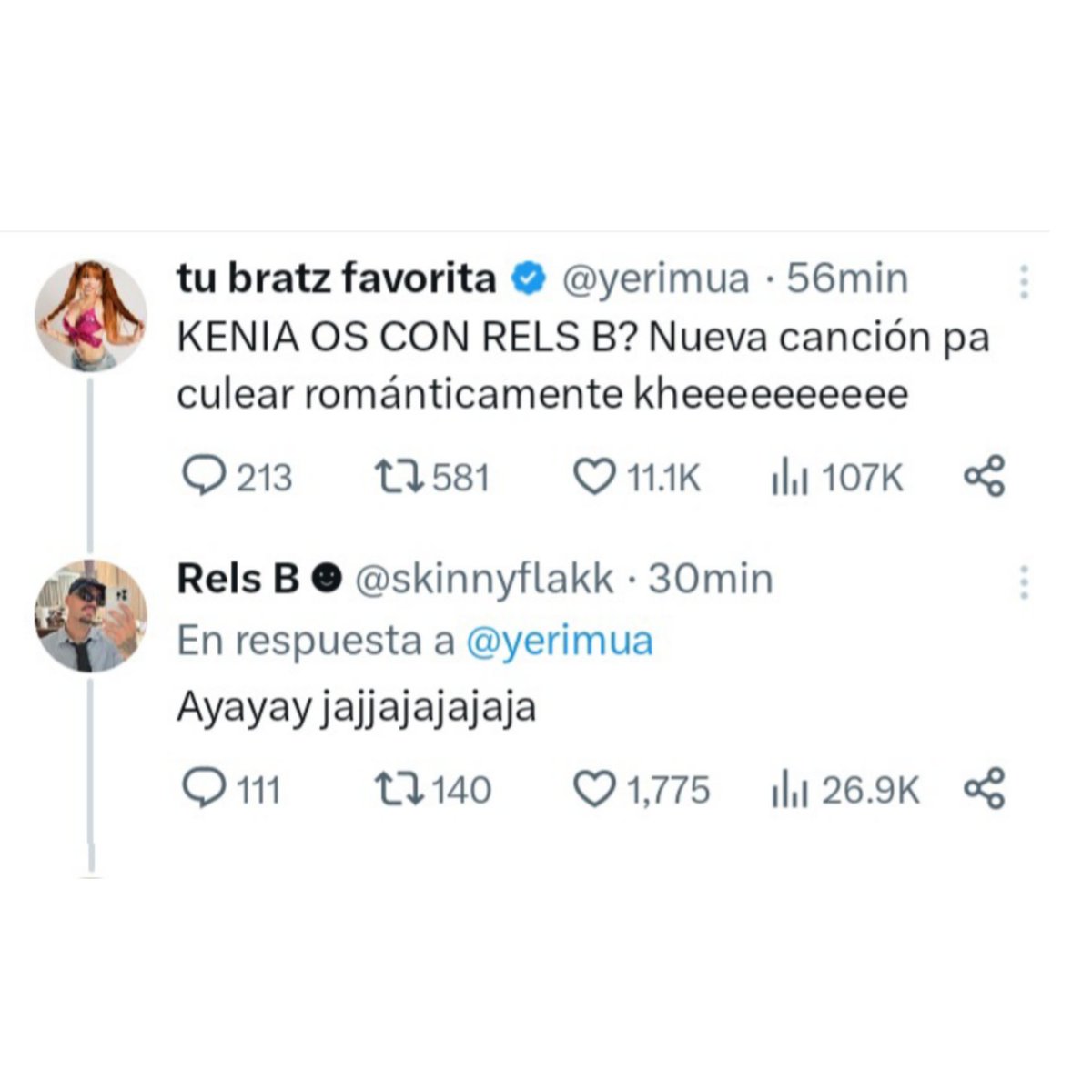 YeriMuaReport's tweet photo. El cantante Rels B responde publicación de @YeriMua.

RELS B X KENIA OS
YERI NO ESTAS SOLA https://t.co/NLTytrRGQf