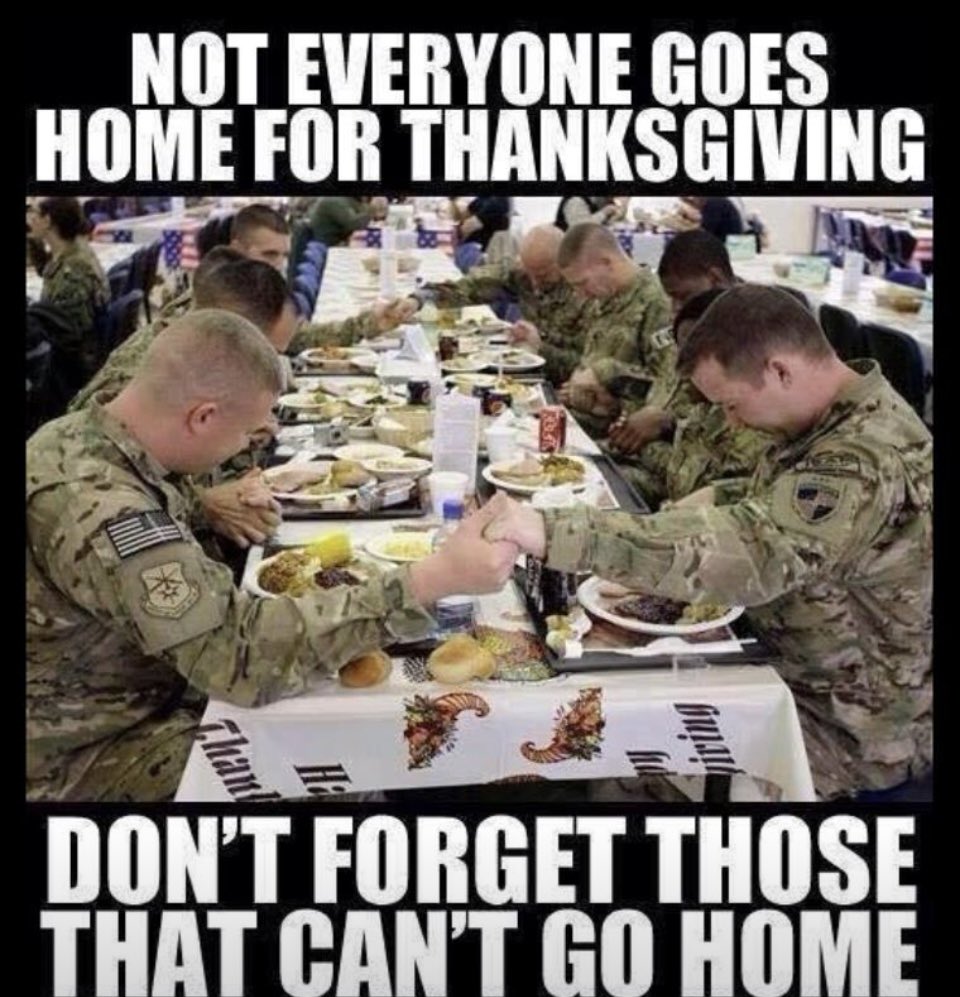As you break bread with loved ones today, take a moment to give thanks to all who are unable to be with their family on Thanksgiving.