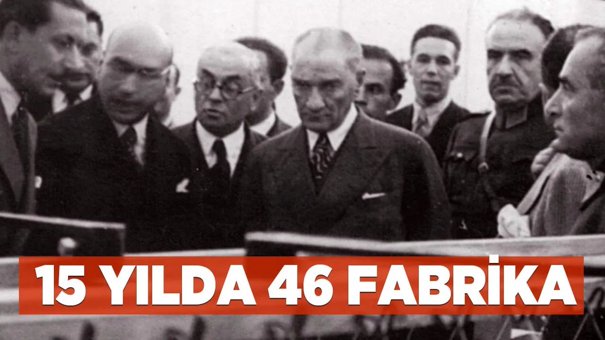 Atatürk'ün açtığı fabrikalar.

Kolay mı hem Osmanlı'nın borcunu ödeyip hem yurdun dört bir yanına fabrikalar kurmak?

➡️1-Ankara Fişek Fabrikası (1924)
➡️2-Gölcük Tersanesi (1924)
➡️3- Şakir Zümre Fabrikası (1925)
➡️4-Eskişehir Hava Tamirhanesi (1925)
➡️5-Alpullu Şeker Fabrikası