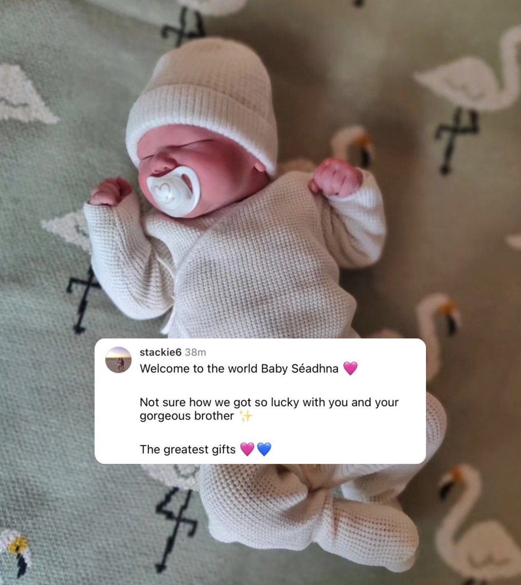 Congratulations to @BridStackie on the birth of her daughter Séadhna 🧡