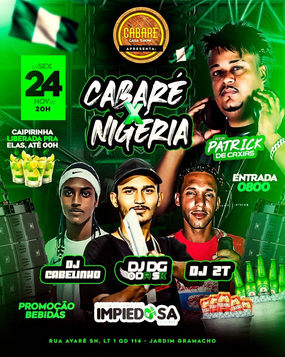 2t_jardim's tweet photo. AMANHÃ É TUDO PELO CABARÉ EDIÇÃO BAILE DÁ🇳🇬 ENTRADA DE GRAÇA MAIS CAIPIRINHA É A EQUIPE IMPIEDOSA DIGITAL 🎊🎉🎶🎵🇳🇬 https://t.co/TpjIeMnOkE