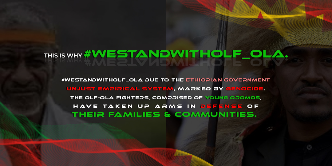 JabooJajjabo's tweet photo. #WeStandWithOLF_OLA due to z Ethiopian gov’t unjust empirical system, marked by genocide. The OLF-OLA fighters, comprised of young Oromos, have taken up arms in defense of their families &amp; communities. https://t.co/2AUANy1mS5 @MikeHammerUSA @SenateForeign @eu_eeas @AP