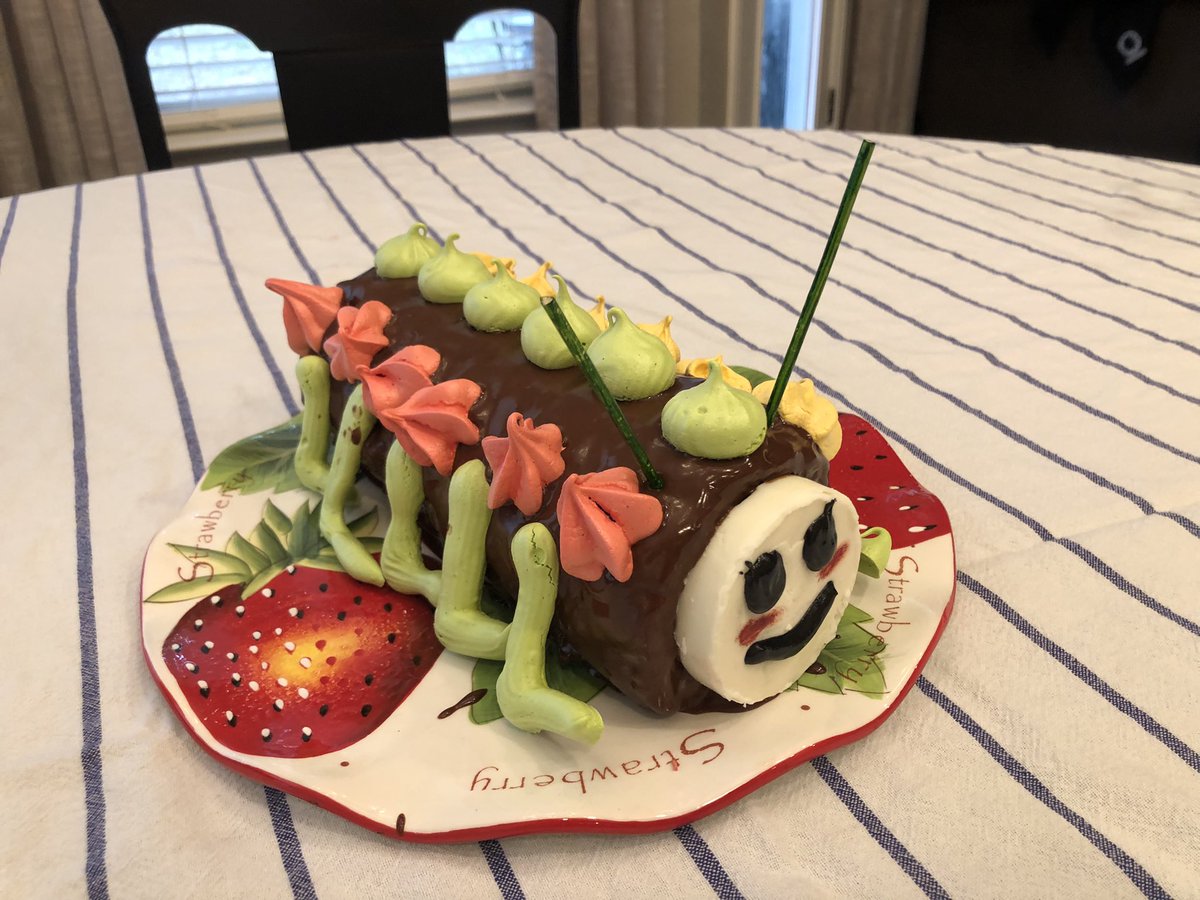 My daughter and I took a crack at the Caterpillar Cake recently shown on @BritishBakeOff 

Our first time baking- was fun!

@paulhollywood
#gbbo