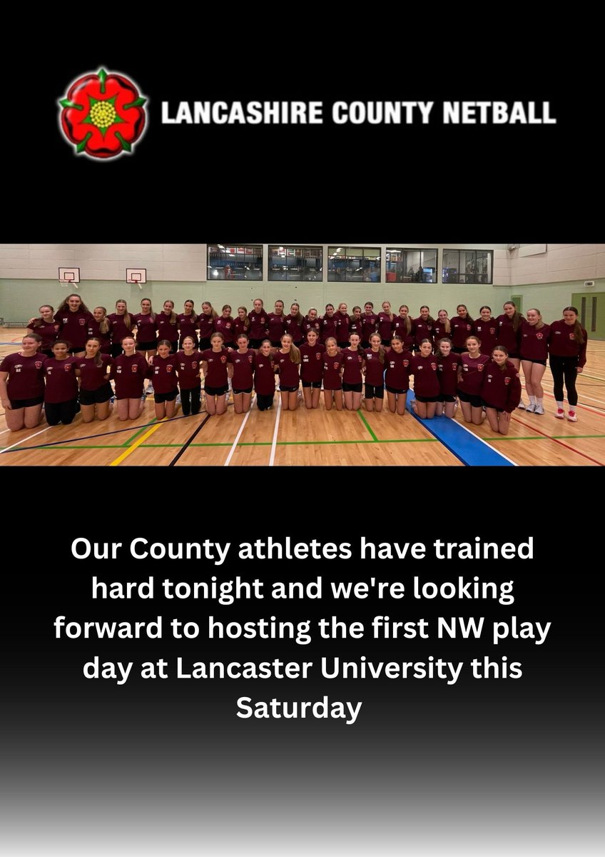Lancs_Netball's tweet photo. We're looking forward to welcoming all the NW counties this Saturday to Lancaster University!! @gmcna @MNPAcademy @CheshireNetball @NetballCumbria https://t.co/AykTqB3aBj