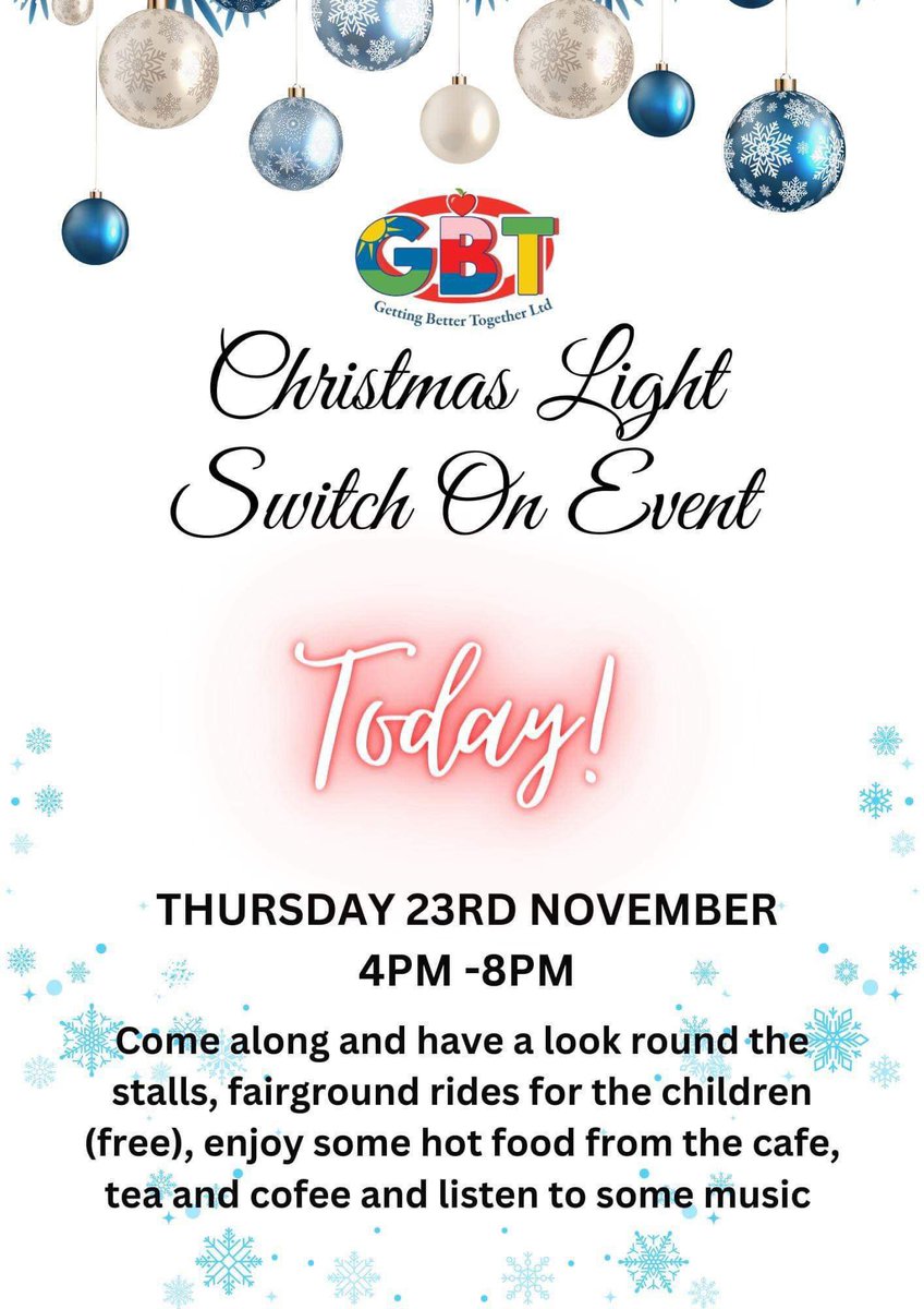 Councillor MCculloch and I met  Councillor Hughes and Mark from GBT at the <a href="/shottsGBT/">Getting Better Together Ltd</a> Christmas Light Switch On tonight. Great to see everyone having fantastic fun at the event. Well done to everyone involved.