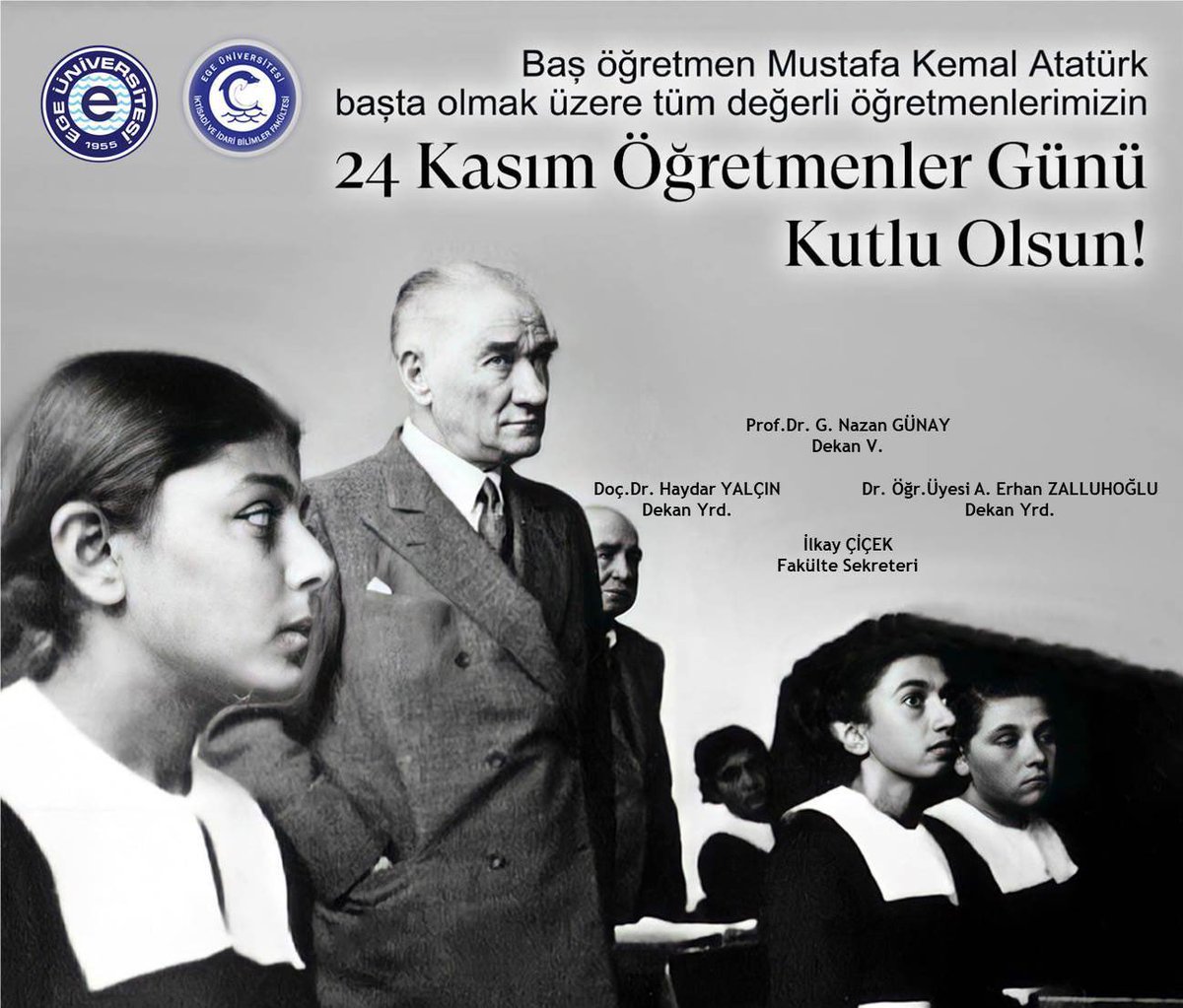 iibfege's tweet photo. Başöğretmenimiz Gazi Mustafa Kemal ATATÜRK başta olmak üzere tüm öğretmenlerimizin 24 Kasım Öğretmenler Gününü kutlarız 😊❤️💐
#24Kasım @ProfNecdetBudak @UniversiteEge https://t.co/fVx9Ng6sNi