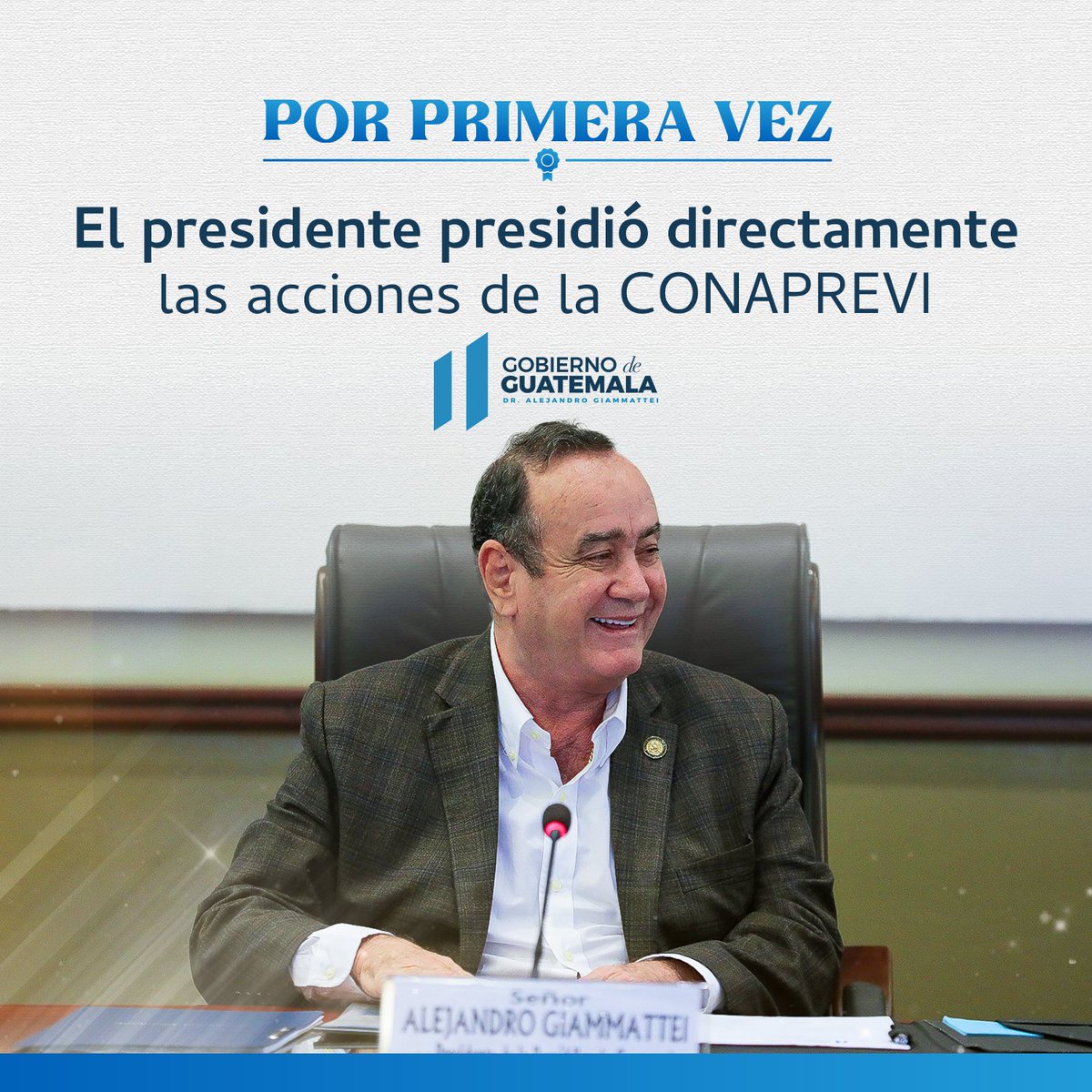 GuatemalaGob's tweet photo. El presidente @DrGiammattei es el primer mandatario en liderar las acciones integrales para la prevención y erradicación de la violencia contra la mujer a través de #Conaprevi. #PorPrimeraVez #ElGobDeLosGuatemaltecos https://t.co/c1MdNXkNMM