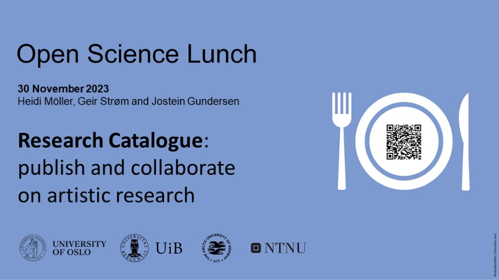 Are you doing artistic research and not sure how you can fulfill the open science requirements? Or just curious on the topic? Bring your 'matpakke' and join us for the next digital #OpenScienceLunch, Thursday Nov 30th 🥪🍎☕️ uib.no/en/ub/166088/r…