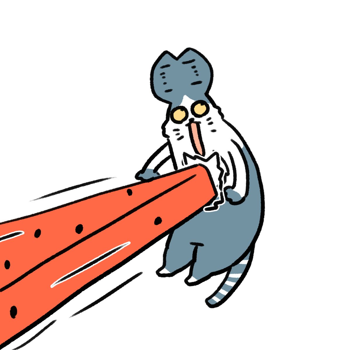 「#本ミリバール スイカバーに衝突される猫です」|honmirinのイラスト