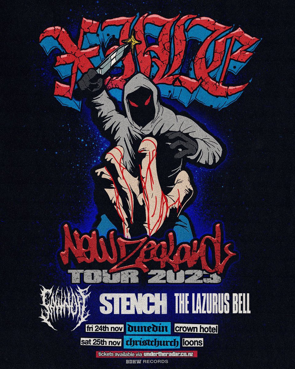 South Island! Tour starts Friday in Dunedin and Christchurch on Saturday, SEE YOU IN THE PIT! Pick up tickets 🎟️ from xile.nz ☝️☝️☝️
