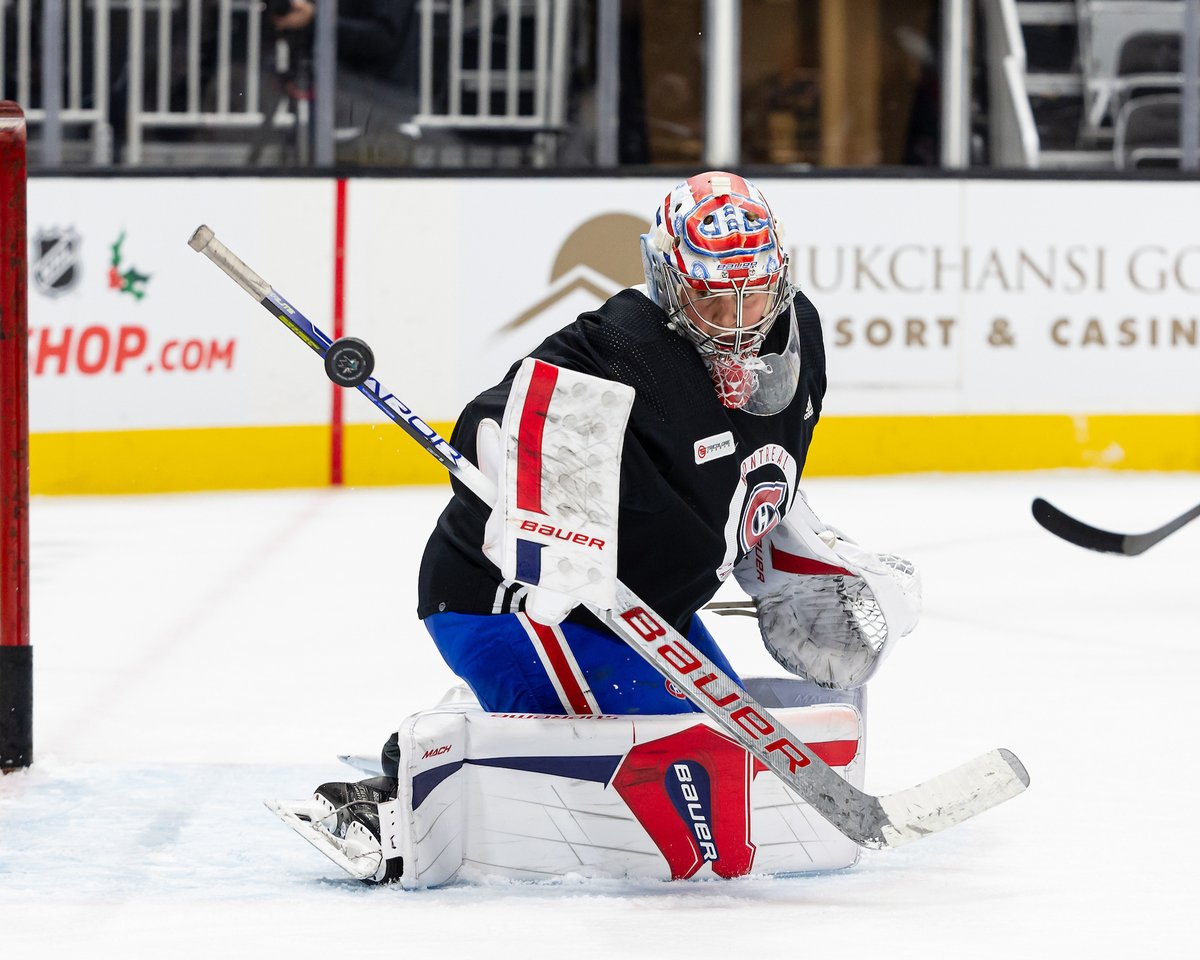 CanadiensMTL's tweet photo. L'entraîneur-chef Martin St-Louis confirme que Cayden Primeau obtiendra le départ à San Jose, vendredi.

Head coach Martin St-Louis confirms that Cayden Primeau will face the Sharks on Friday.

#GoHabsGo https://t.co/NUgStAJ1nK