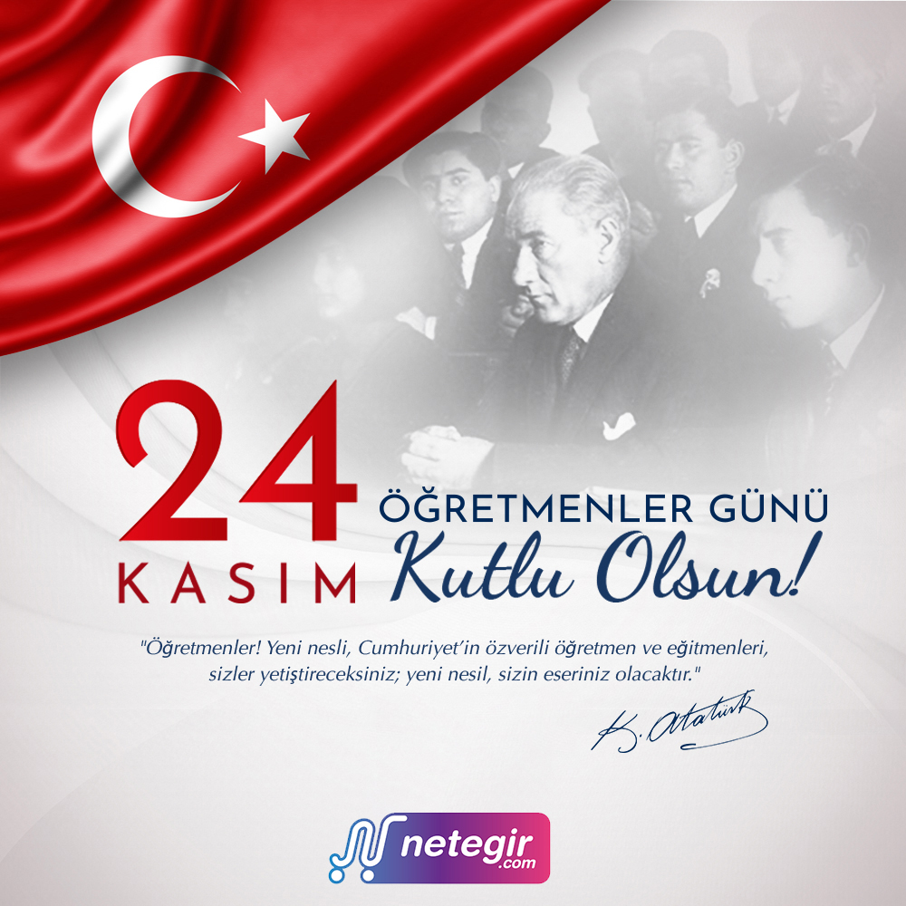 Başta Başöğretmenimiz Gazi Mustafa Kemal Atatürk olmak üzere tüm öğretmenlerimizin 24 Kasım Öğretmenler Günü kutlu olsun!
 
 #24Kasım
