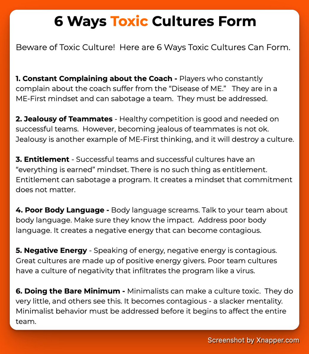 GregBerge's tweet photo. Beware of Toxic Culture!  

Here are 6 Ways Toxic Cultures Can Form. https://t.co/0T3QUwC9DE