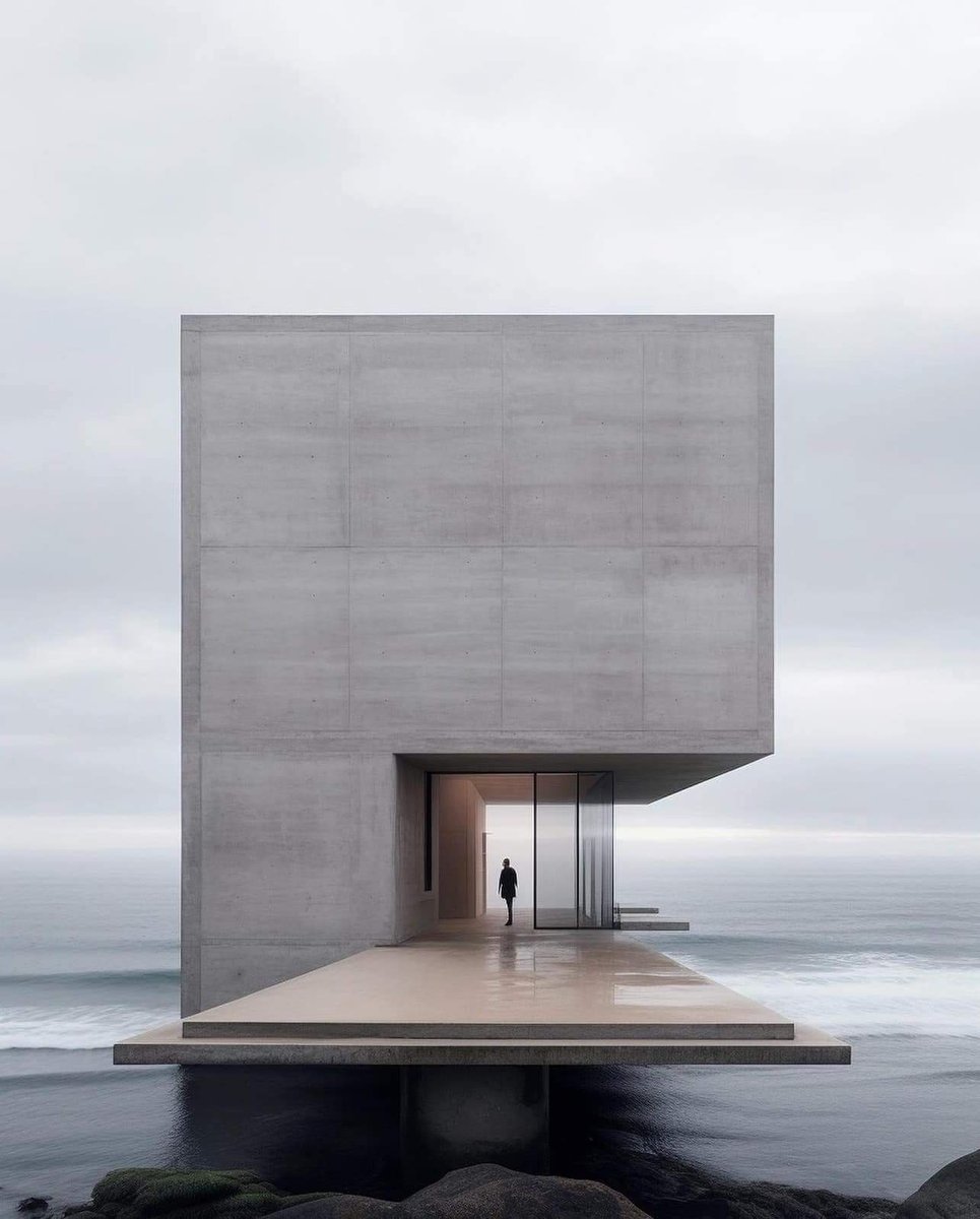 clayton_phillip's tweet image. The privilege of conspicuousness lies in the ability to disrupt without annoyance - #archutecture #design

&quot;Oceanic Solitude
Brutalist Coastal Retreat
Monika Pancheva&quot;
- Havoc Designs via Facebook