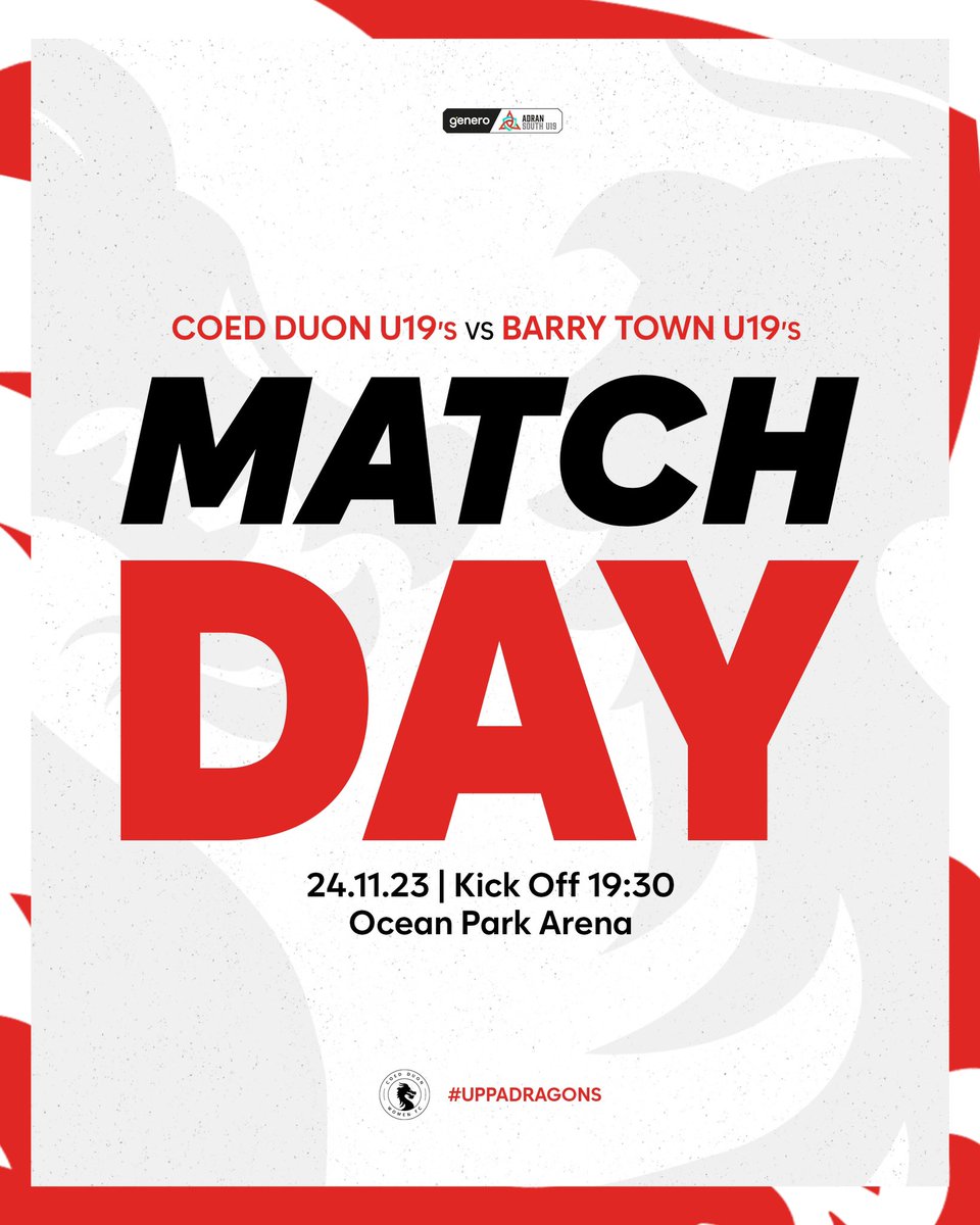 ⚽️ | Tomorrow Our U19’s head to Barry for their next game in the Adran South. 🆚 @barrytownwomenfc 🏆 @adranleagues U19’s 🏟️ Ocean Park ⏰ 7:30 pm KO Please come and support the girls. #uppadragons🔴⚫🐉⚽️ 🎨 | @julianogrfx @newyorkwelsh | @jerseyforall | @thelibertynyc
