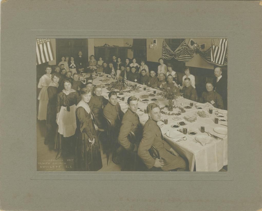 From the #QPLArchives: Trinity Church of Hewlett holds a #Thanksgiving meal for U.S. servicemen during World War I, November 1917. 
#TBT #HappyThanksgiving