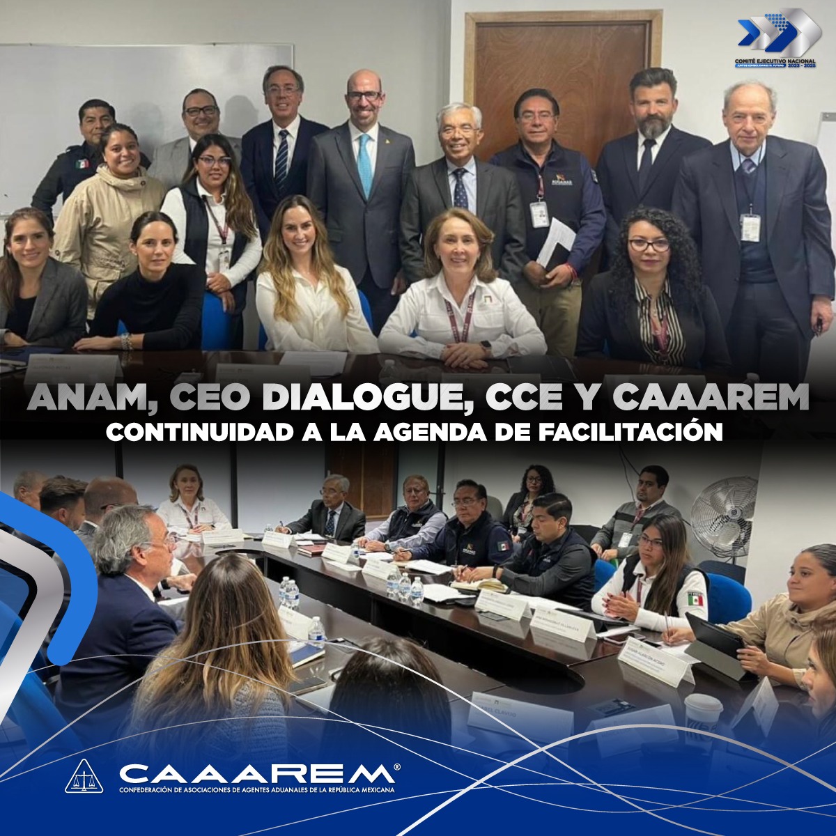 Dando seguimiento a la agenda de trabajo para la facilitación del comercio  entre la #ANAM, el CCE y #CAAAREM, la Dr. Claudia Ávila Connelly  @ClaudiaAvilaC, Directora General de Atención Aduanera y Asuntos