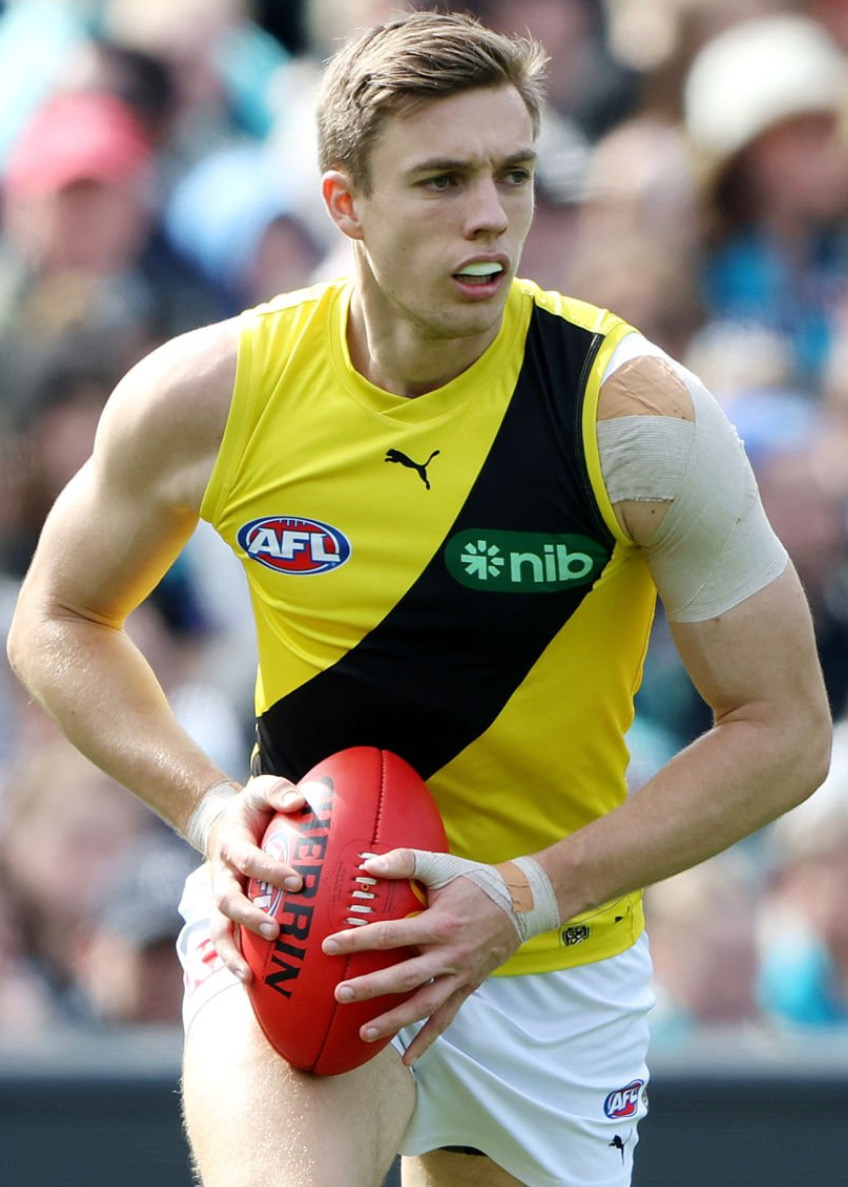 Tigers_of_Old's tweet photo. What a sensational first season key defender #TylarYoung had. Was very hard to beat one on one.
Shades of a certain triple Premiership player..
Here's hoping he keeps improving & has as good a career as #DavidAstbury.💪🐯
#DTLD https://t.co/vohxosQDr8