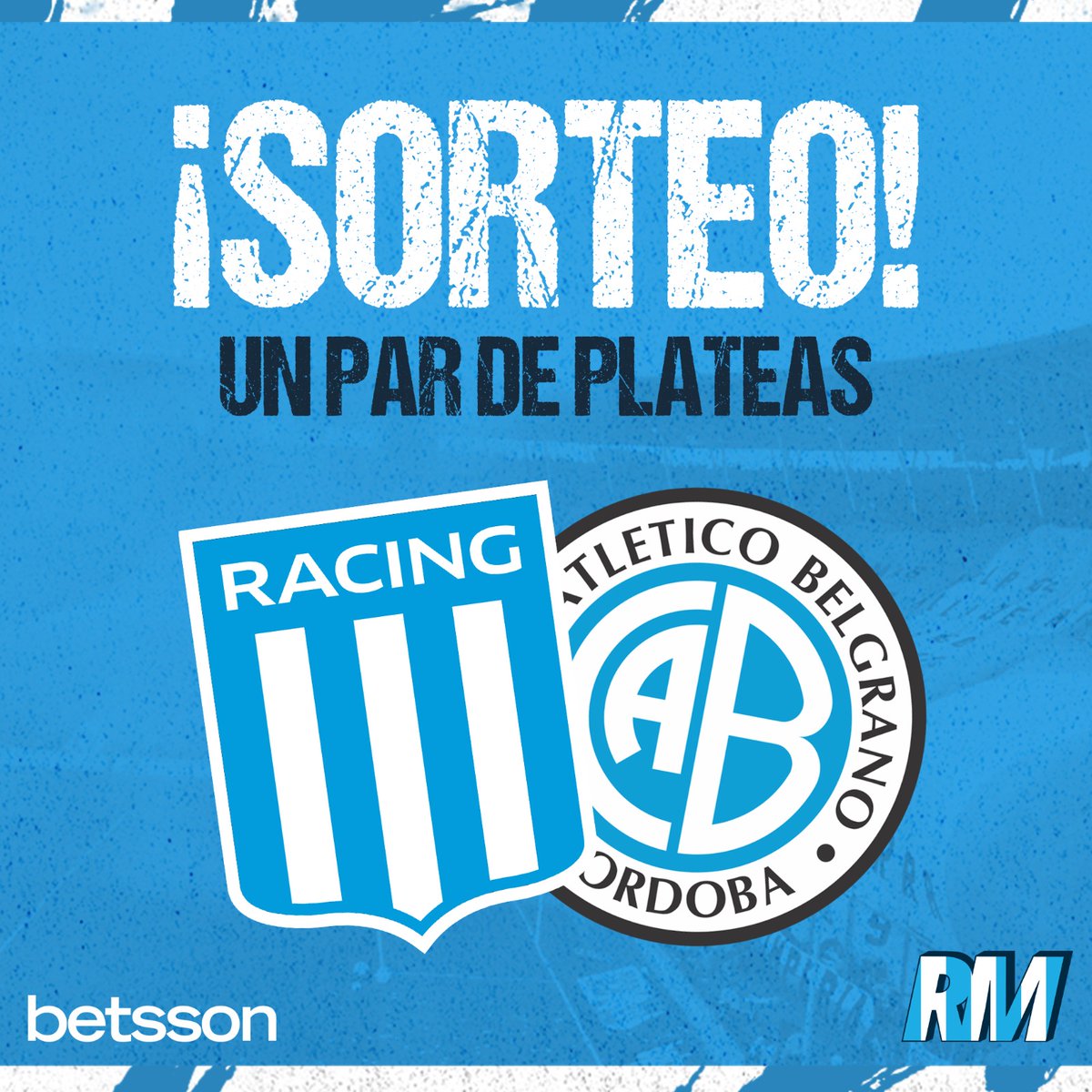 RacingManiacos's tweet photo. ¡¡TREMENDO #SORTEO!! 💣🔥

¿QUERES GANAR PLATEAS PARA EL PARTIDO ENTRE #RACING - #BELGRANO? 🎟️

👉 Seguí a @Racingmaniacos

👉 Dale RT y etiquetá a tus amigos

⚠️ Doble chance si te suscribís a https://t.co/eXxGujv7cc y activas la campana 🔔

✅ ¡LISTO! El lunes anunciamos el ganador que saldrá sorteado entre los que participaron en #TW/#IG