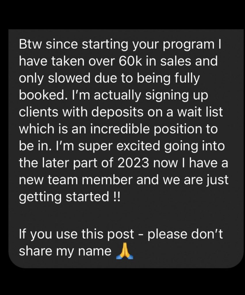 My client is paid $5000+ per talk she does at companies (!!)
But despite being so skilled, she just couldn't reach people on social media.
4 months later, 5200 new followers, and $230,000 in profit later.
Here's the 3 part system that took her from unknown to super profitable📈📈