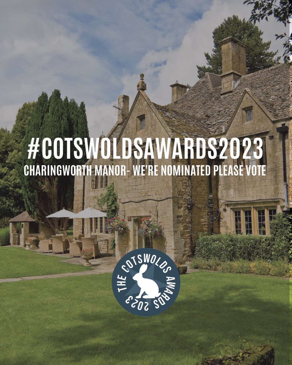 There’s only one week to go to place your vote for <a href="/charmanorhotel/">Charingworth Manor</a> in the category of Best Hotel in the Cotswolds

All of our team would really appreciate your support, you can place a vote for us using the link below
cotswoldsconcierge.co.uk/the-cotswolds-…

#thecotswoldsawards #thecotswolds