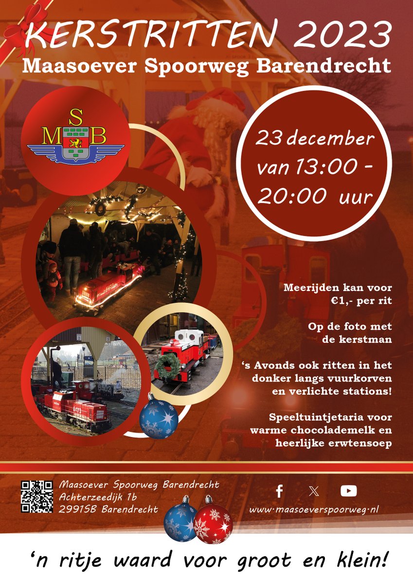 maasoever's tweet photo. Het aftellen is begonnen 🕐, nog minder dan een maand tot onze Kerstritten 2023! 🎅 De kersttijd is van oudsher een tijd van sfeer en gezelligheid. Zet 23 december alvast in je agenda. De treinen rijden tot 20:00 uur, dus in het donker, wat zorgt voor een hele andere belevenis.🎄 https://t.co/SNfUdrr6bU