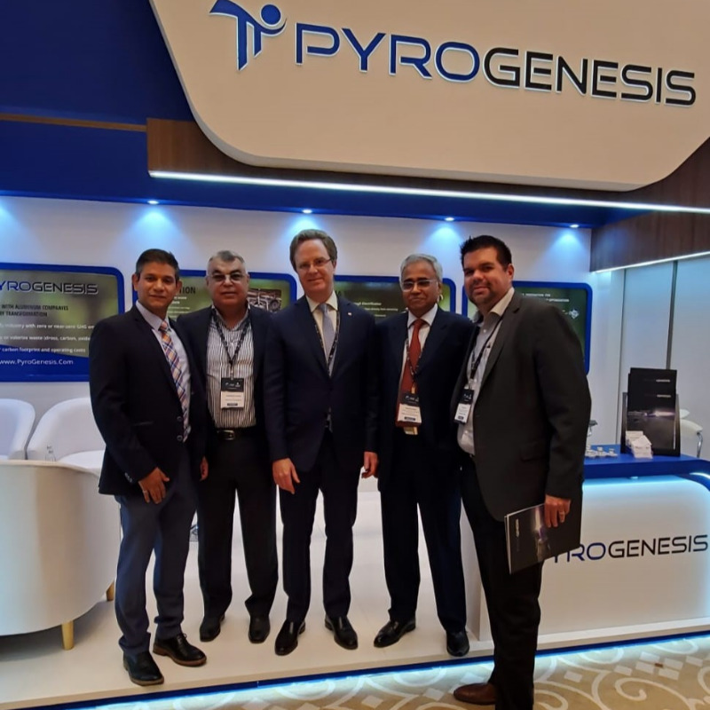 PyroGenesis_Inc's tweet photo. 🔥Last day of ARABAL 2023 ✨ Honored to host Canada's Ambassador to Saudi Arabia and Yeman, Mr. Jean-Philippe Linteau, at the #PyroGenesis booth. 🌐. https://t.co/WMPYTsFAYO