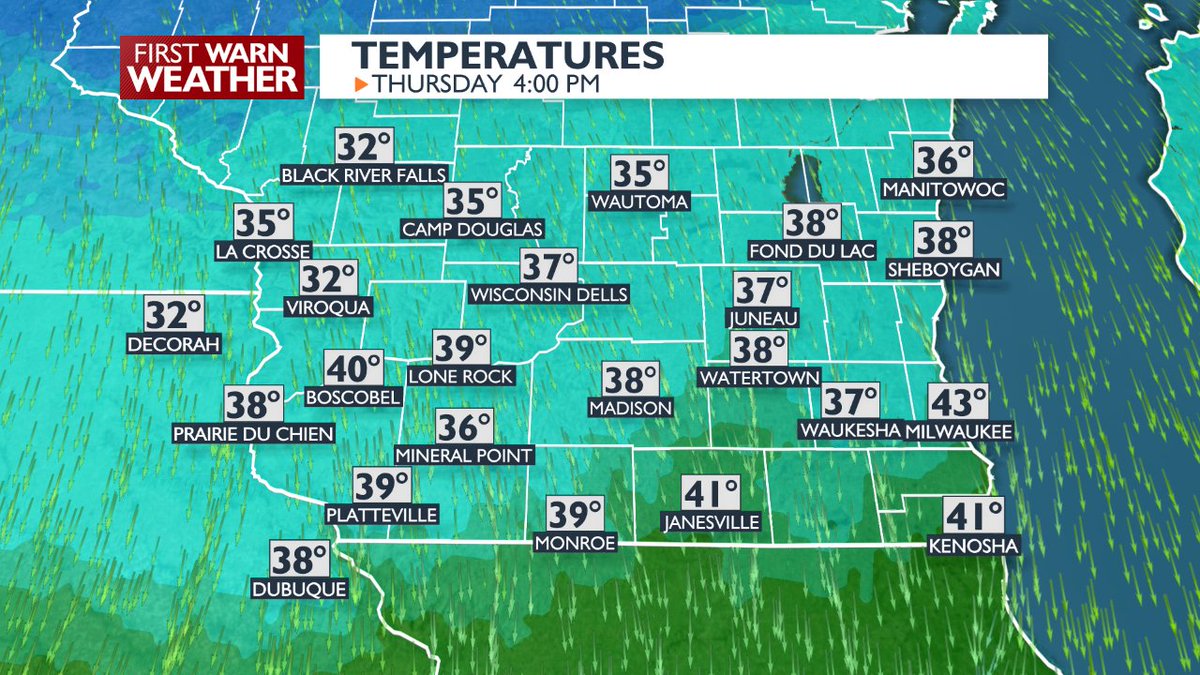 Here are the current temperatures around southern Wisconsin. #wiwx More weather info at bit.ly/1kHYWK3