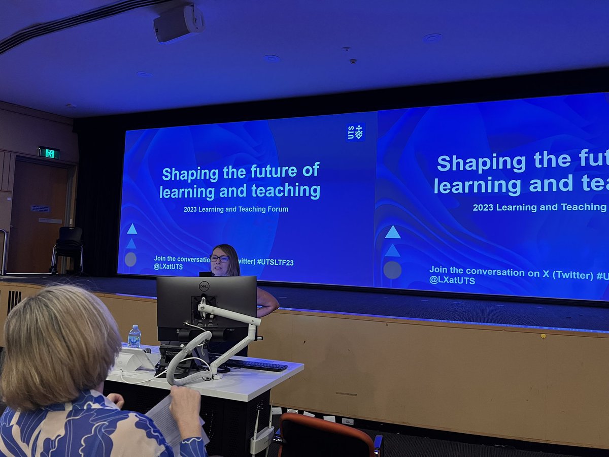 AmandasAudit's tweet photo. We’re kicking off the #UTSLTF23 - @JanMcLean15 welcoming us to the forum and housekeeping announcements @LXatUTS https://t.co/zbt9BKqQhw