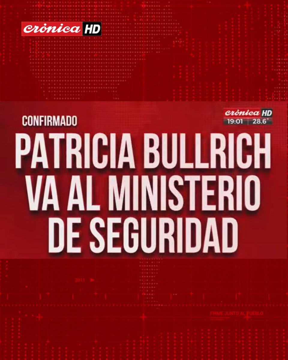 🚨Patricia Bullrich será la ministra de Seguridad de Javier Milei