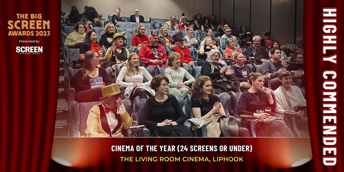 Our second highly commended of the night is for Cinema of the Year (24 screens or under), and it goes to The Living Room Cinema, Liphook (<a href="/tlrcliphook/">The Living Room Cinema Liphook</a>). #BigScreen23