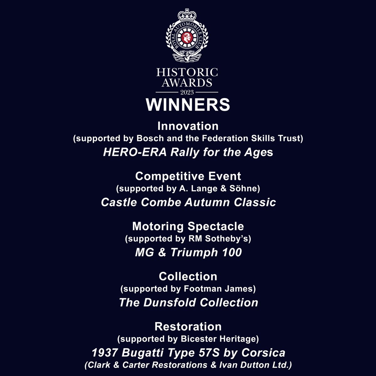Thank you to our fantastic panels of expert judges, our superb finalists, our category partners and all who came along to Pall Mall to celebrate the very best of the best. And, once again, huge congratulations to all of our very worthy winners! @RoyalAutomobile @themotoringnews