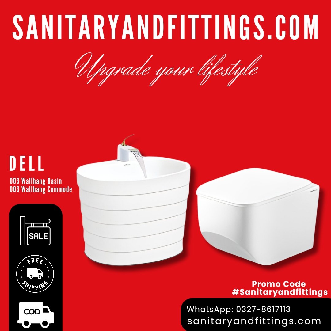 PROMO Code: #SANITARYANDFITTINGS

Product Code: Dell Wall Hang Basin 3 & Wallhang Commode 3
Product Link: sanitaryandfittings.com/?s=Wall+hang+&…

Free Shipping 📦
Cash On Delivery 🚚

Location: Star Collection
g.co/kgs/t4jGde

Contact Number: 0327-8617113

#dellceramics #dell
