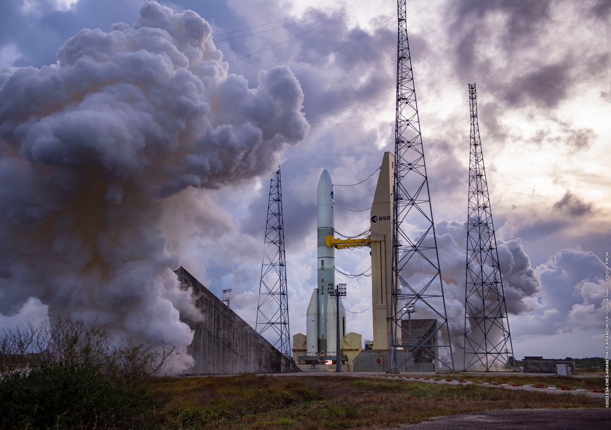 La POSTAL de hoy: el Ariane 6 realiza su encendido estático crítico para analizar los datos antes de su debut en 2024 🔥📸