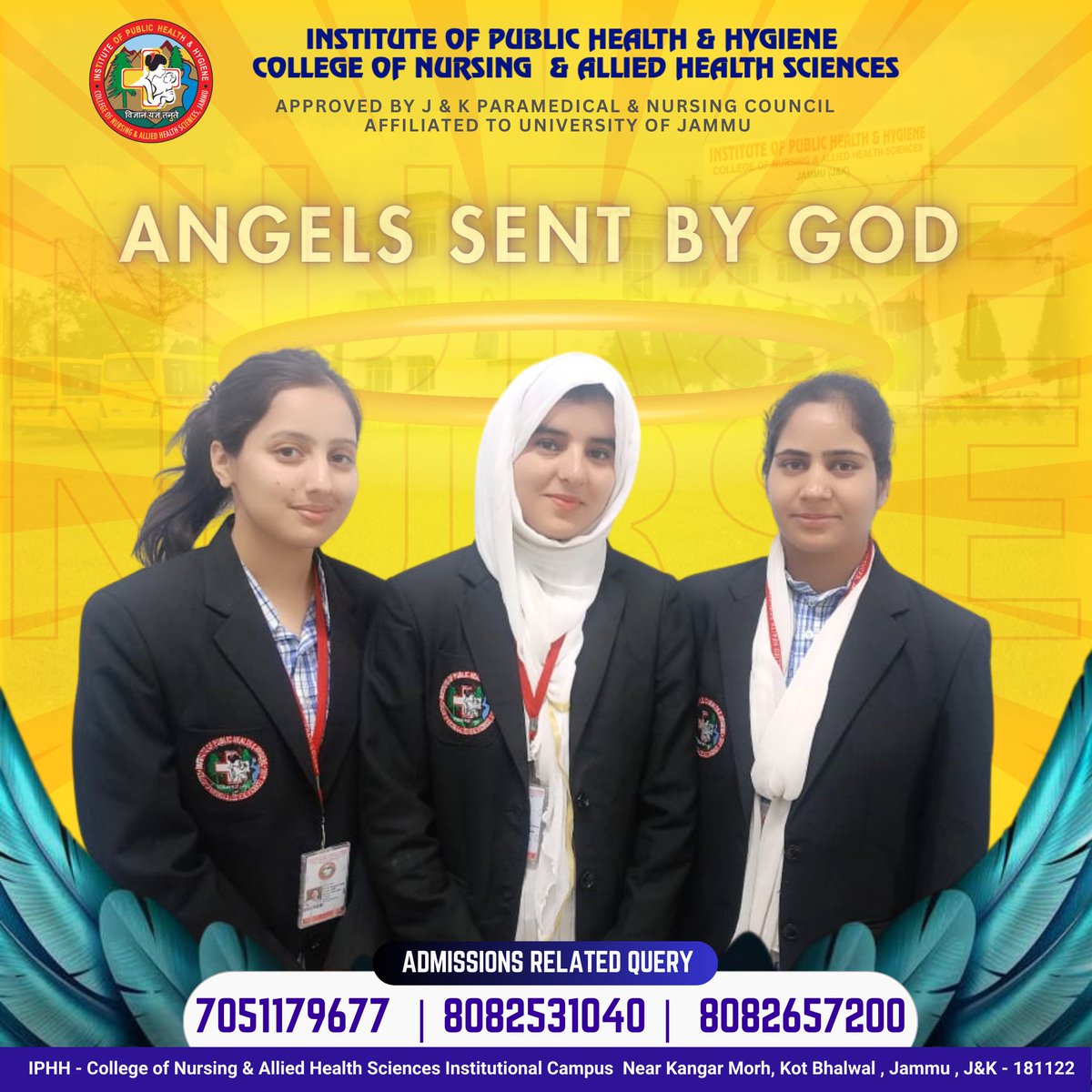 ADMISSION OPEN |NURSES ARE ANGELS SENT BY GOD ! HURRY! JOIN THE NOBLE PROFESSION TODAY.
📞 Reach out to our admission experts at:
📲 7051179677
📲 8082531040
📲 8082657200
Enroll now and embark on a rewarding Nursing journey.
#NursingProgram #SuperheroInTraining #IPHHJammu
