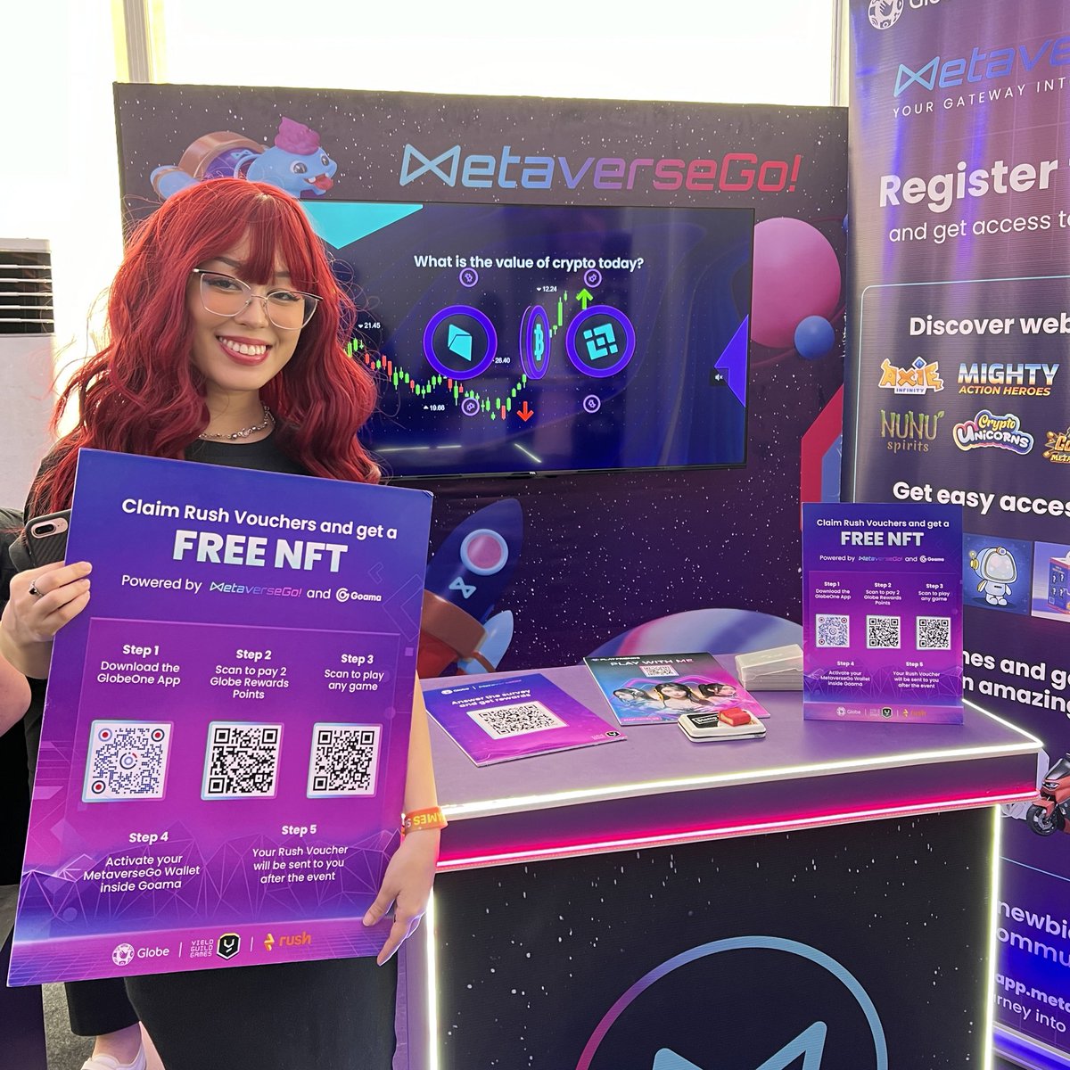 metaversego_gg's tweet photo. Day 2 of the YGG #W3GS! Drop by the booth and say hi 🙋🏻‍♀️ https://t.co/RaH1eGCPVG