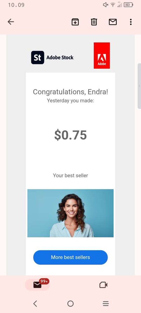 masih belum paham, foto hasil generate AI ini laku di Adobe Stock. skrng udh 5x yg download dgn hrg $0,75.
coba kalo upload 1000 foto/gambar lainnya, udh auto cuan 😁
#Midjourney