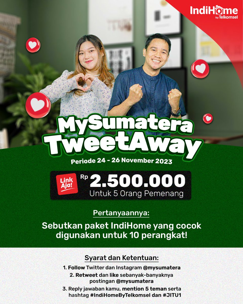 Giveaway Alert! 🚨
Akhir bulan enaknya dapatin cuan, menangkan total hadiah senilai Rp 2.500.000 untuk 5 orang pemenang beruntung! 💰

Caranya gampang, cukup jawab soal dibawah serta ikuti syarat & ketentuannya. Good luck! 💕

#Giveaway #GiveawayAlert #giveawayindo #giveawayUSER