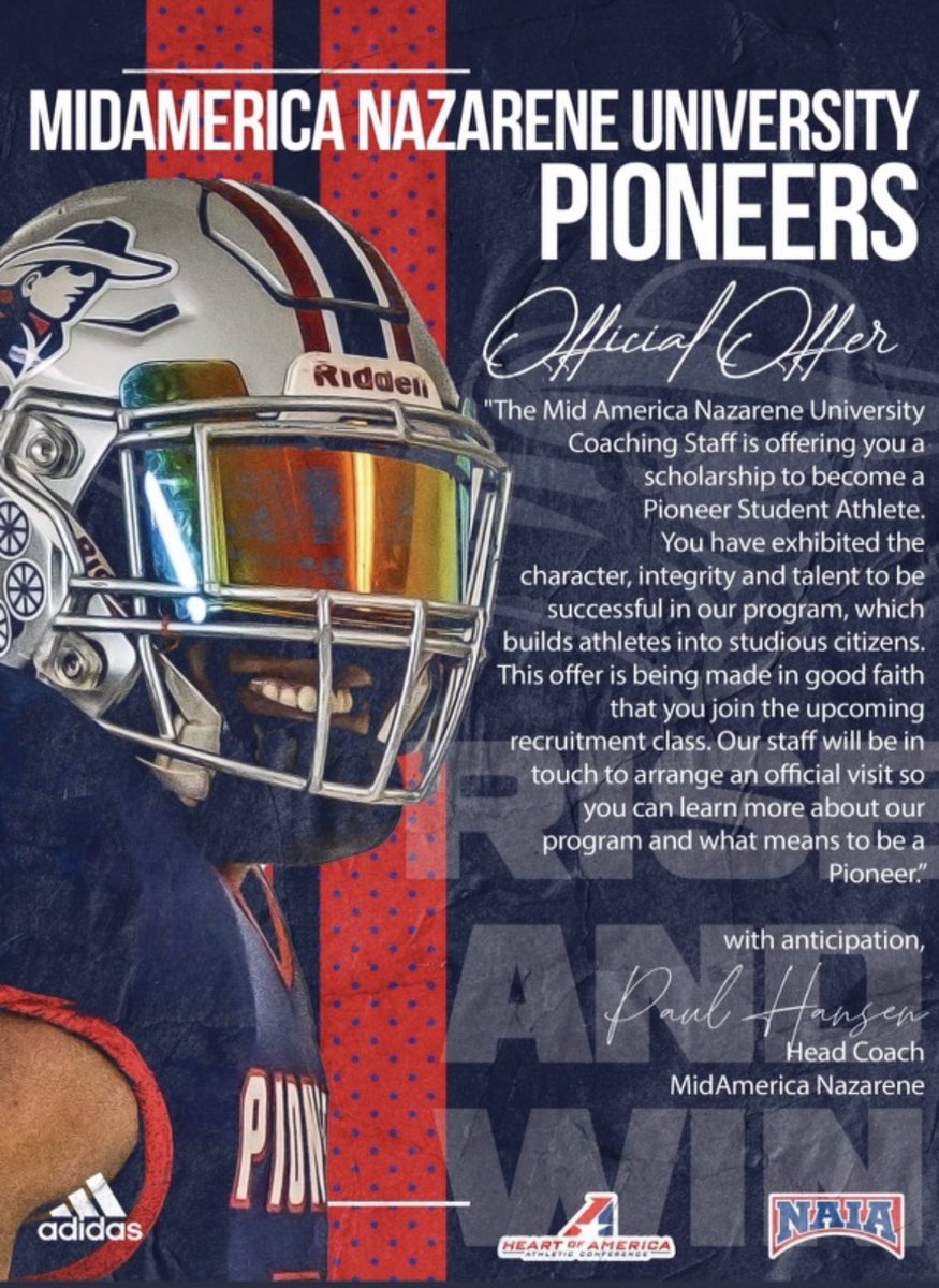 After a great conversation with <a href="/ITS_COACHTAE/">Imante Griffin</a> ,I am Blessed to have received an offer from <a href="/MNUFootball_/">MNUFootball</a>  <a href="/sumner_jake/">Jake Sumner</a> <a href="/EurekaFootball/">EHS Wildcat Football</a> <a href="/tylerwass/">Tylerwass</a>
