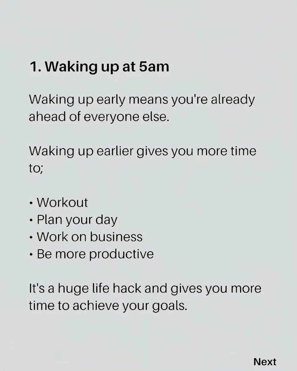 W3Mindset's tweet photo. Become Addicted to these 8 Habits and You'll be Unrecognisable by 2024:

1. Waking up at 5am https://t.co/4Glicdffel
