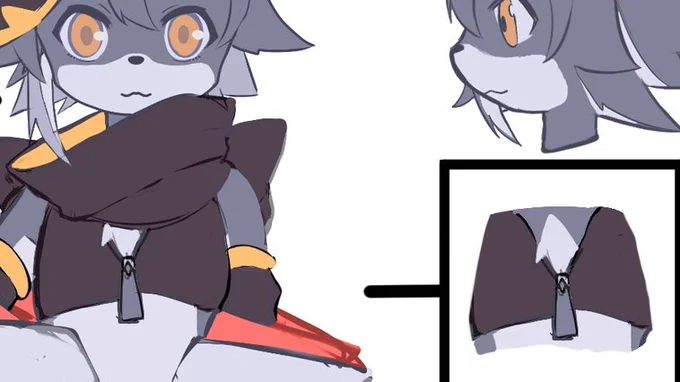 オリキャラのケモ君 スヌードが無かったら、結構上半身の服が……その、露出がですね……大胸筋サポーターで