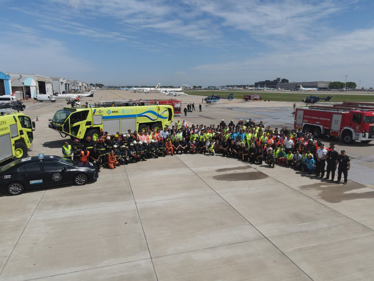 🚨 Despliegue en Aeroparque Jorge Newbery por simulacro de emergencia realizado por ANAC 🚨