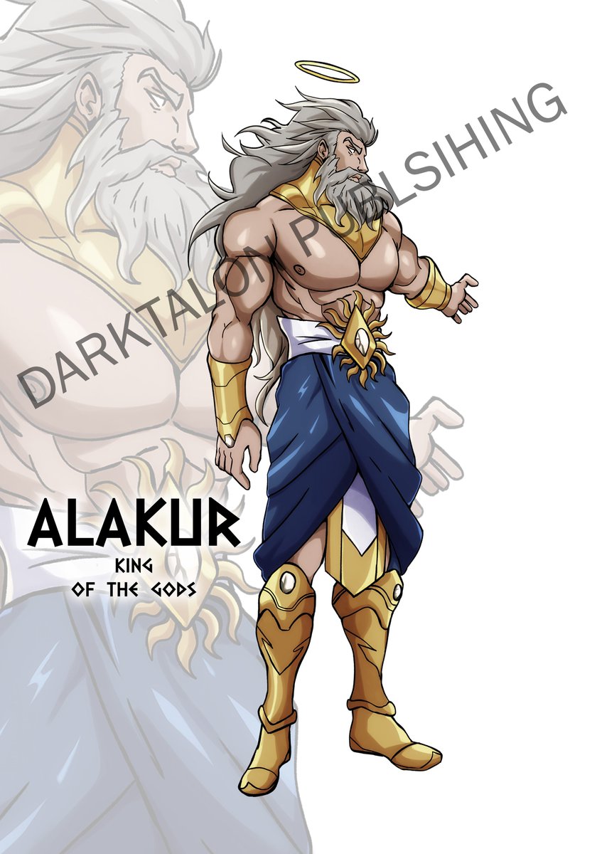 Who are the gods &amp; goddesses of The Republic of Trumric? We are fortunate to have found an artist to bring them to life in her unique style. Hat tip to Oluwatosin Kurdena.

FORTUNE'S SHADOW, MERCY'S LIGHT

Alakur, God of the Sun and Stars and Light, The Creator, King of the Gods.