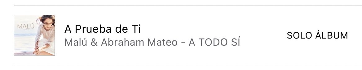 📢 || En el próximo disco que sacará <a href="/_MaluOficial_/">Malú</a> en conmemoración a sus 25 años en la música titulado "A Todo Sí", tendremos la colaboración de <a href="/AbrahamMateo/">Abraham Mateo</a> en la canción "A Prueba De Ti". El 8/12  pre-lanzamiento en plataformas como ITunes 🙌🏻💿