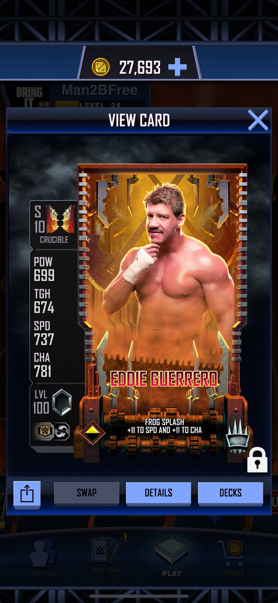 Man2BSupercard's tweet photo. No matches played, has momentum #WWESupercard had to delete 12 noir and under cards to get it 🤣 https://t.co/JvjHVkAhS8