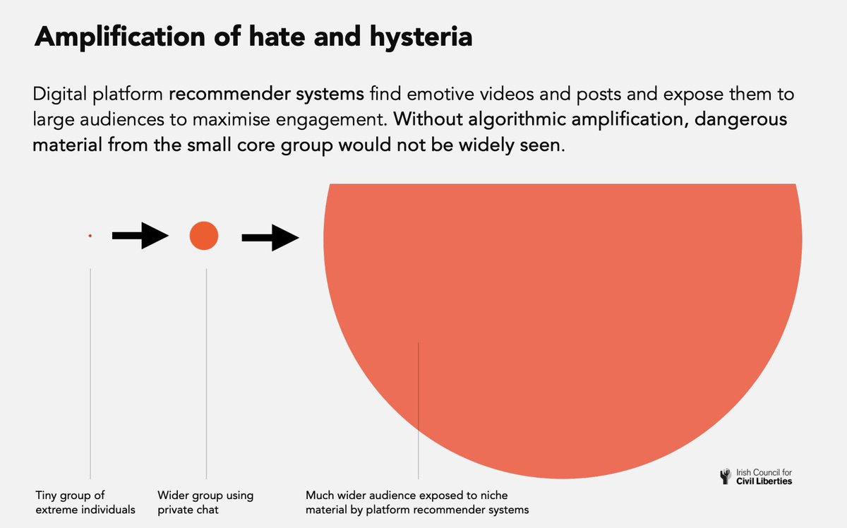 We have to stop social media from amplifying hate &amp; hysteria. #DublinRiots should not have happened. 

<a href="/ICCLtweet/">Irish Council for Civil Liberties 🏳️‍🌈</a> has called on <a href="/CNaM_ie/">Coimisiún na Meán</a> to make digital platforms switch off this toxic tech that poisons our society. 
iccl.ie/digital-data/m…