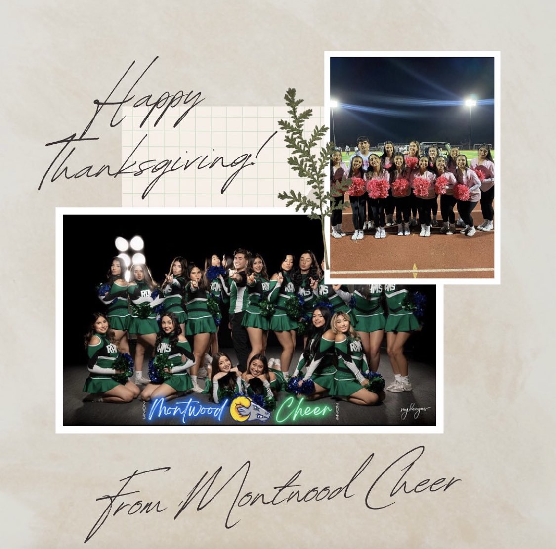 Happy Thanksgiving from Montwood cheer! 🤍🦃