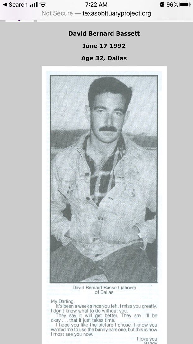 LEBassett's tweet photo. If you guys will allow me to be emo for a moment, I want to share these photos of my uncle David who died of AIDS when I was little. My family was super Catholic &amp; never talked about him much, but tonight they shared these of him with the Dallas Men’s Chorus &amp; his partner Randy https://t.co/rdFHNj4OW0